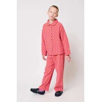 Dětská bavlněná souprava Bobo Choses Color Chain 225FC016 červená 33X, vel. 149/155