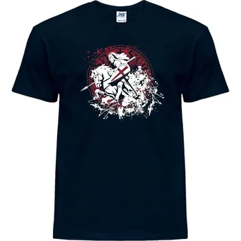 Pánské tričko panske_levne_tricko_potisk_rytir_kun Barva: Navy - tmavě modrá, velikost: XS