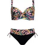 Dámské dvoudílné plavky Palermo 5 S995PA5-2 černé s listy - Self 42G