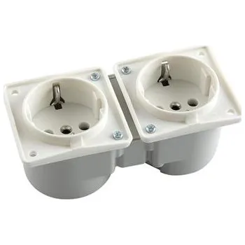 Elektrická zásuvka Berker Integro dvojzásuvka polární bílá bez rámečku