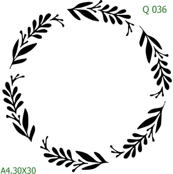 Plastová šablona pro malování - Srdce a věnečky - Věneček (Q036) - A4 , Nelepící folie