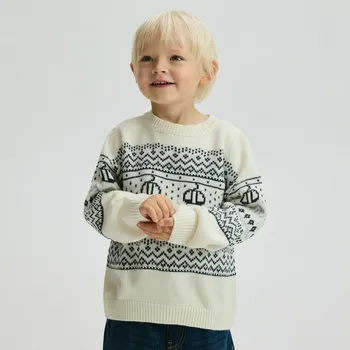 Dětská móda Reserved - Svetr z&nbsp;dekorativního úpletu - krémová - 682FH-01X - 682FH-01X-104