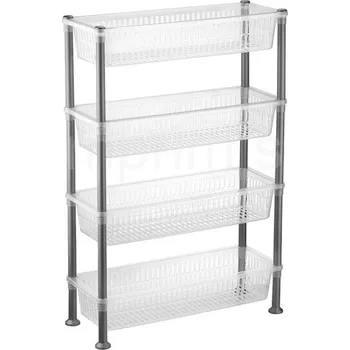 Drátěná police Koupelnová polička 4 patra úzká transp.