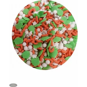 Čokoláda Ostatní Cukrové zdobení Vánoce červeno-zeleno-bílé 50g