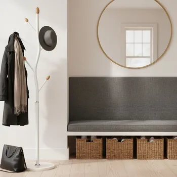 Věšák Samostatně stojící věšák BUNGUND - bílý