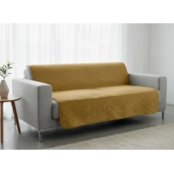 Přehoz na lůžko Přehoz na sedačku - pohovku JAKOB mustard/hořčicová 170x210 cm, 200x220 cm Mybesthome Rozměr: 170x210 cm