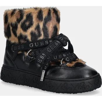 Dámská zimní obuv Sněhule Guess UNESSA černá barva, FLFUEK FUR10 FLFUEK.FUR10.LEOPA 99X, EUR 39