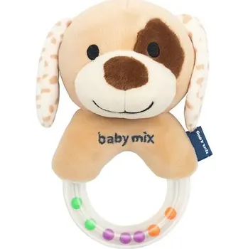 Dětské plyšové chrastítko Baby Mix pejsek hnědý