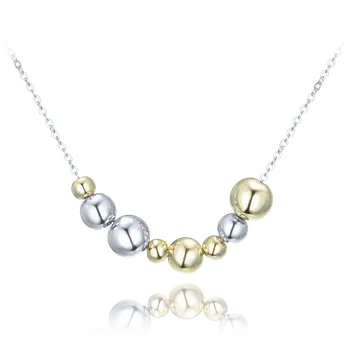 Náhrdelník Moonlit Stříbrný náhrdelník s kuličkami – hravá elegance v minimalistickém stylu pozlacené