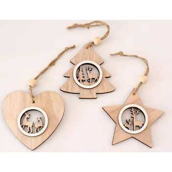 Vánoční dekorace Dřevěná vánoční dekorace k zavěšení - HVĚZDA