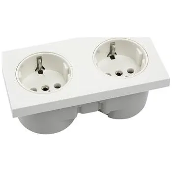 Elektrická zásuvka Berker Integro Flow dvojzásuvka polární bílá lesk, zásuvka bílá