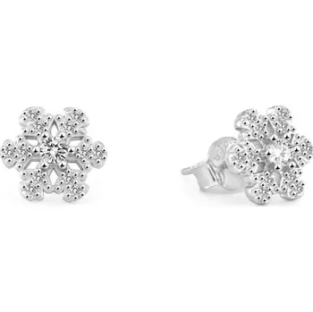 Náušnice AGATO Stříbrné náušnice vločky se zirkony AGUP2750