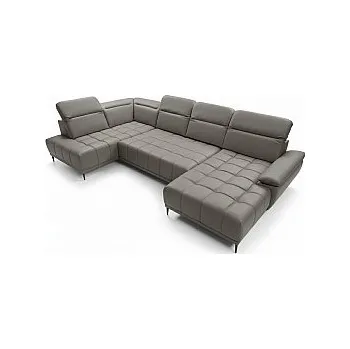 Sedací souprava Sedací souprava FOX LUX XL - KŮŽE - elektrický výsuv U25 šedá