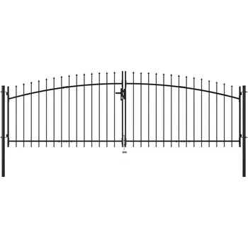 brána Dvoukřídlá brána s hroty 400 x 150 cm