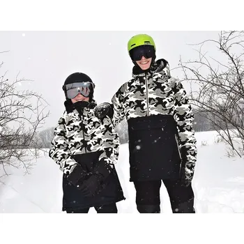 Chlapecká bunda Fantom Softshellová bunda ZIMNÍ S KOŽÍŠKEM - černá+reflexní maskáč KONFEKČNÍ VELIKOST: 152