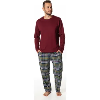 LUIZ Pánské domácí oblečení Jakub vínová 196 -Flanel & úplet- Velikost: XL