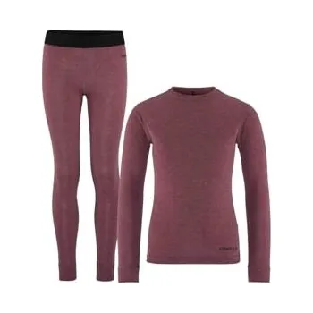 Set dětského termoprádla Set CRAFT CORE Wool Merino Junior růžová 74 + doprava zdarma!