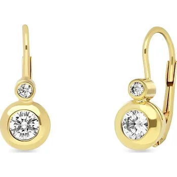 Náušnice Leru Zlaté dívčí náušnice se zirkony 2 varianty Náušnice: žluté zlato (váha 1,34g)