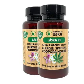 Dokonalá Láska LÁSKA 25 Jemný přírodní zásyp alergie, svědění, podpora hojení Objem: 180 g