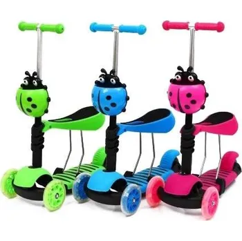 Koloběžka GGV Beruška 3v1 s LED kolečky dětská koloběžka Modrá