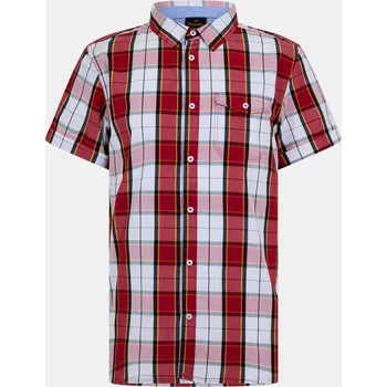 Pánská košile Bench Short-Sleeve Patterned Shirt White/Red L