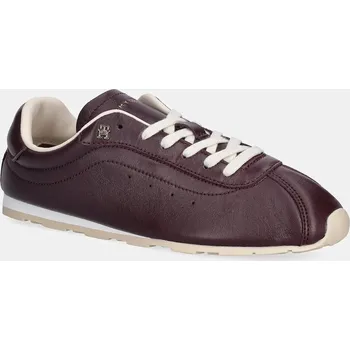 Dámské tenisky Kožené tenisky Tommy Hilfiger TH LOW PROFILE RUNNER dámské, vínová barva, FW0FW08951 83X, EUR 37