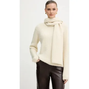 Dámský svetr Svetr a šála s příměsí vlny Morgan MACHA béžová 01X, vel. S
