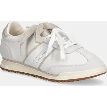 Pánská móda Kožené tenisky Tommy Jeans TJW LOW PROFILE RUNNER LTHR MIX EN0EN03001 béžová 01X, EUR 41