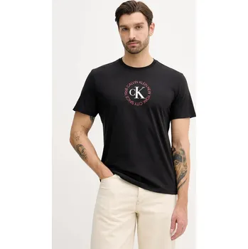 Pánské oblečení Bavlněné tričko Calvin Klein Jeans LV14RE816G černá 99X, vel. 2XL