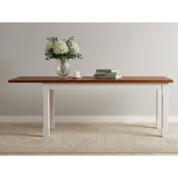 Komoda Rozkládací jídelní stůl SWEET HOME MES1-1P Barevné provedení: Bílá - bezbarvý lak, Rozměr stolu: 120 x 80 cm