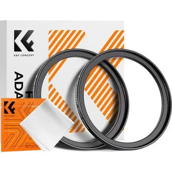 K&F Step Up Filter Ring 62-67mm*2pcs,+Vacuum Cleaning Cloth*1