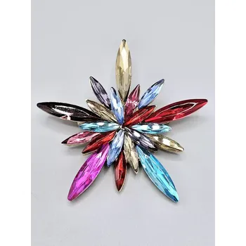 Brož Distribuce - Dárky, šperky, minerály - K. Vlasáková Vánoční vločka barevná - brož