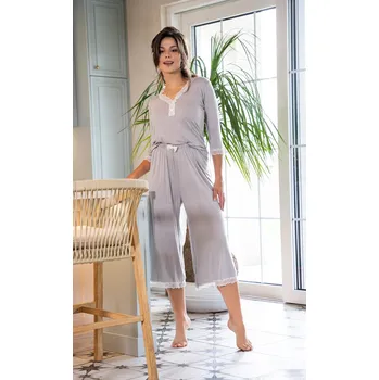 Pánské pyžamo Belle Reverie The Promise MK 37 3/4 S-XL pyžamo stříbro L