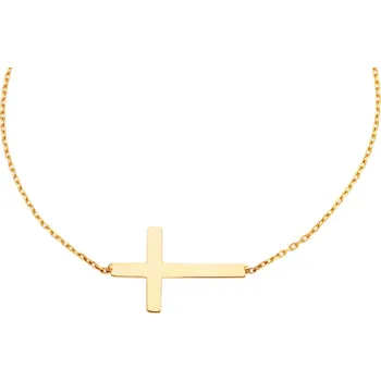 Souprava šperků Bealio Zlatý náhrdelník KŘÍŽ Délka řetízku: 41,5 cm 04-00034-0026
