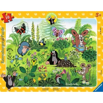 Puzzle Ravensburger vkládačka Krtek – zábava na zahradě, 10 dílků