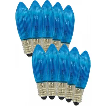 Vánoce Žárovky E-10 20V 3W modré (10ks) pro vánoční řetězy (1ks)