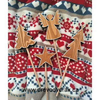 Vánoční dekorace Vánoční dřevěný zápich Varianta: Anděl