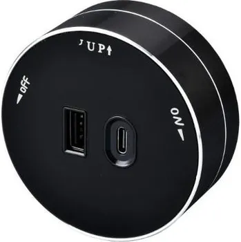 Centrální jednotka pro chytrou domácnost Viking zásuvkový modul A60, 1x USB-A, 1x USB-C, PD, černá VA60B