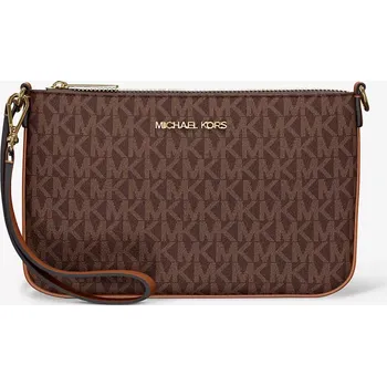 Peněženka MICHAEL KORS dámská velká peněženka, psaníčko Jet Set hnědá