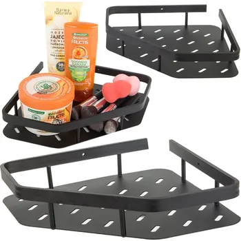 Rohová police 27248 24,5 x 5 x 24,5 cm černá