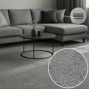 Koberec Metrážový koberec PONZA 43583 ocelová Označení šíře role: 4 m
