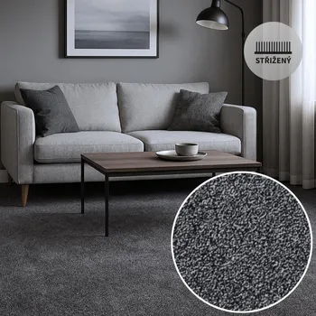 Koberec Metrážový koberec VERMONT 177 antracit Označení šíře role: 4 m