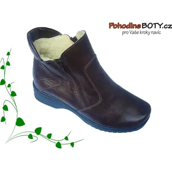 Dámská zimní obuv Dámská pohodlná zimní obuv kotníková Aldex hnědá (AM 181/P šířka G kůže)