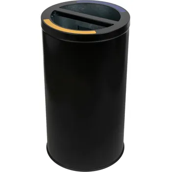 Odpadkový koš Alda Koš na tříděný odpad STREAM DUO s vnitřní kovovou nádobou, 2 x 30 L, nerezová ocel, černá