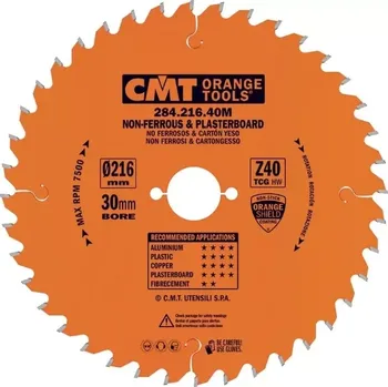 Pilový kotouč Pilový kotouč na neželezné kovy a plasty - D216x2,6 d30 Z40 HW, - 284.216.40M, CMT Orange