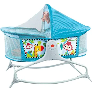 Dětská postýlka Dětská postýlka s hudbou a vibrační funkcí, modrá