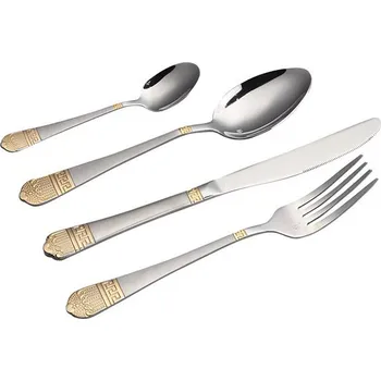 Příbor 84 kusová sada příborů ve více barvách - stříbrná/zlatá
