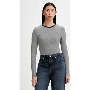 Pánské tričko Tričko s dlouhým rukávem Tommy Jeans DW0DW17387 černá 99C, vel. S