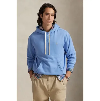 Pánská mikina Mikina Polo Ralph Lauren pánská, zelená barva, s kapucí, hladká, 710766778 55B, vel. M