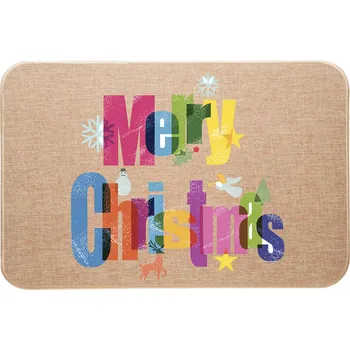 Rohožka Vánoční lněná rohožka Merry Christmas Barevná Dárek